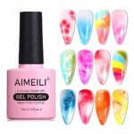 AIMEILI Clear Blooming Gel Nail Polish, Soak Off UV LED Blossom Gel Polish, Nail Blooming Gel for Nail Decoration, Spreading Effect, Nail Paintin