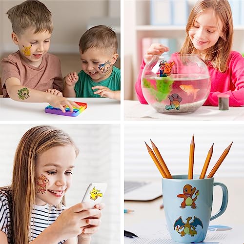 Beehug 20 Sheets Carton Temporary Tattoo, Muti Design Children's Temporary Tattoo Body Art Stickers, Waterproof Tattoos Skin Stickers for Boys an