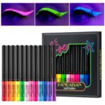 Neon Liquid Eyeliner Set, 12 Colors UV Glow Matte Eyeliner, Waterproof & Smudgeproof Long Lasting Colorful Fluorescent Body Face Paint Makeup for