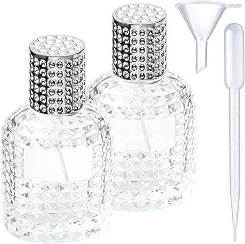 DITK-U 30 ml 2 Perfume Bottles Atomiser Refillable Glass Empty Perfume Atomiser Crystal Glass Art Pineapple Perfume Bottle for Women or Girls (Ca