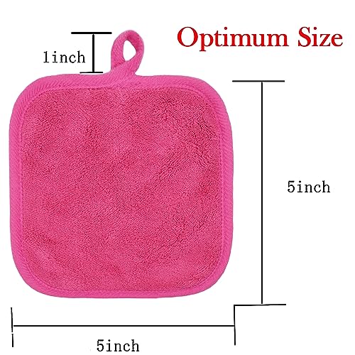 BloomSesame Makeup Remover Cloths for Face, Eye, Lips - Reusable Makeup Remover Pads Soft Microfiber Facial Cleansing Cloths 5 x 5 inch 6 Pack (D