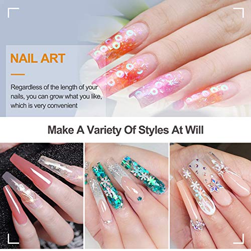 Kalolary Clear Extra Long C Curved False Nail Tips, 500PCS XXL Long Nail Tips C/U Curve Half Cover French False Nail Acrylic Fake Nail Tips with