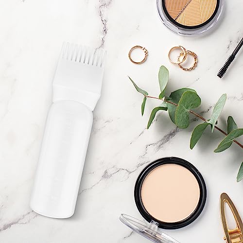 Root Comb Applicator Bottle 6 OZ Hair Oil Applicator Applicator Bottle for Hair Dye Bottle Applicator Brush with Graduated Scale, Profssional Bru