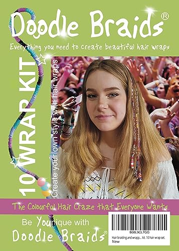 Doodle Braids Hair Wrapping kit: Girls’ Hair Accessories and Extensions, Hair Styling kit, Hair braiding Gifts for Girls. Festival and Party Hair