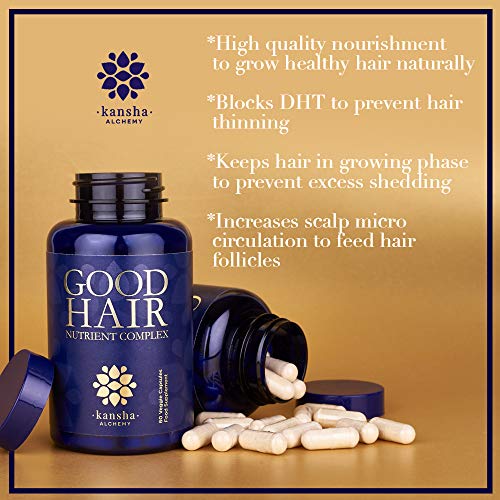 Good Hair Growth Vegan Vitamins with DHT Blocker and 5,000 mcg Biotin to Stop Hair Loss in Men and Women - Biotin Tablets for Hair and Nails 60 T