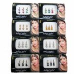 8 Combo Bindi Packs Silver/Gold/Black/Multicolored Face Jewels Bollywood tika