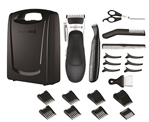 Remington Stylist Hair Clippers, Cordless Use with 8 Comb Lengths and Detail Trimmer, 25 Piece Grooming Kit - HC366