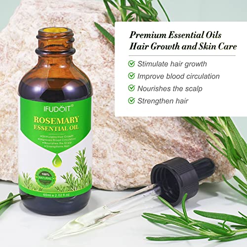 Rosemary Oil for Hair Growth, Skin Care, Eyebrow and Eyelash Growth - Hair Loss Treatment Oil for Women & Men, Improve Hair Loss and Nourishes Sc