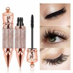 4D Silk Fiber Lash Mascara ,Thicker and Longer, Voluminous Eyelashes,Natural Waterproof Smudge-Proof, No Clumping, No Smudging,Adds Length, Depth
