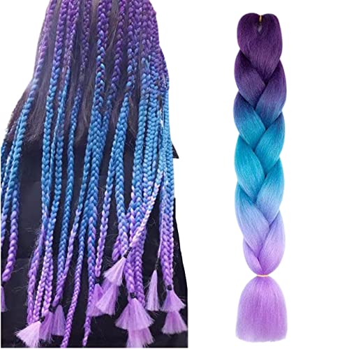 Braiding Hair Extensions Braiding Hair Fashion Synthetic Braid Hair Extensions for Women Braiding Coloured Hair for Braiding DIY Wigs Cosplay (Bl