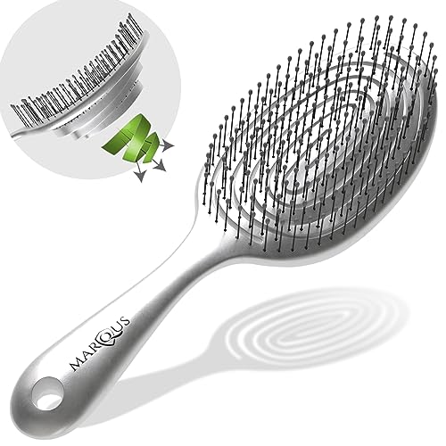 marQus Detangle Hair Brush women and men, Exclusive Ultra-soft bending Bristles and Body - Glide Through Tangles With Ease For All Hair Types - W