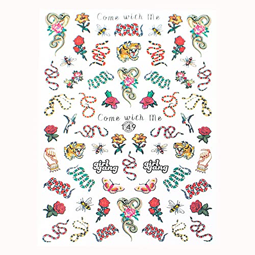 Nail Jewels 3D Nail Art Stickers Decals (Green Aztec)