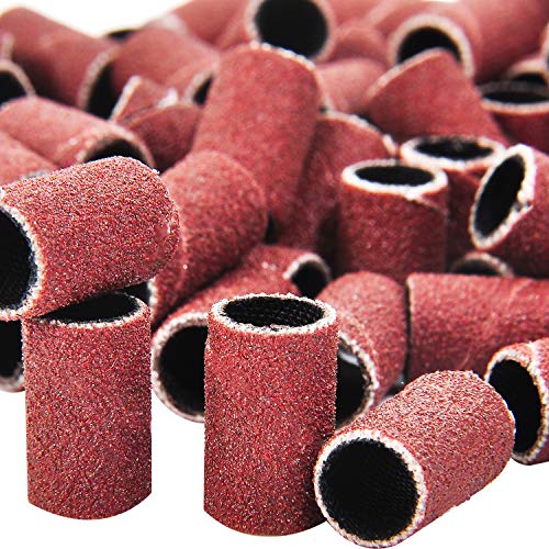 AOVNA 100 Pieces 180# Sanding Bands Pack Nail Sanding Bands Grinding Sand for Electric Nail Drill Nail art Manicure Pedicure Nail Drill (180#)