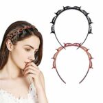 Double Bangs Hairstyle Hairpin, 2pcs Hairpin Headbands, Twist and Clip Headband/Korean Braided Headband/Hairpin Hair Band/DIY Hairband Non-slip/D