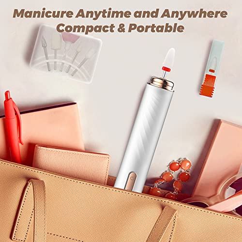 Nail Drill Electric Nail Files Professional Rechargeable Electric Nail Drill Machine with Ceramic Nail Bit for Beginners, Nail Drill Machine Set