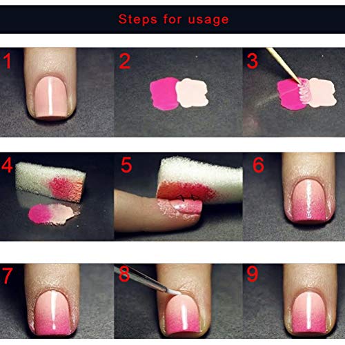 kuou 40pcs Nail Art Sponges, Triangle Make Up Sponges Cosmetic Sponge Wedges, Triangle Shape Makeup Foundation Beauty Tool