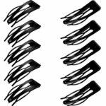 24 Pieces Double Grip Hair Clips Metal Snap Hair Clips Women Hair Barrettes for Hair Making, Salon Supplies (Black)