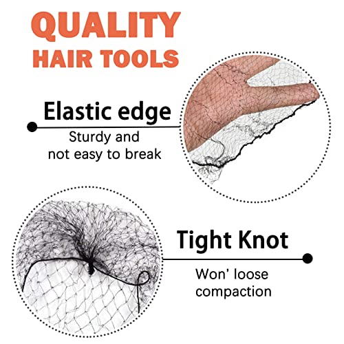 Ballet Hair Net for Girls, Ballet Bun Net Brown Bun Net Invisible Hair Net for Child 50Pcs Ballet Net and 50Pcs Bobby Pins Hair Bun Accessories f