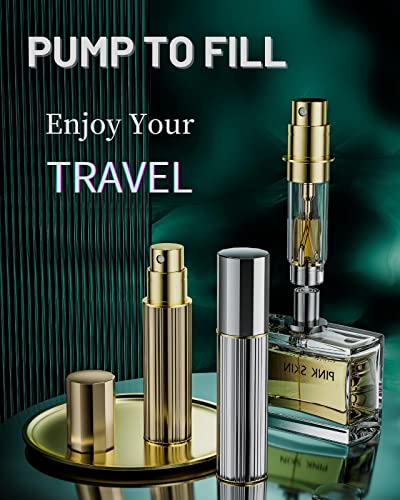 BRARIOS Perfume Atomiser Refillable, Travel Size Portable Atomiser Spray,Mini Empty Perfume Bottle,Leak Proof Cologne Dispenser for Women and Men