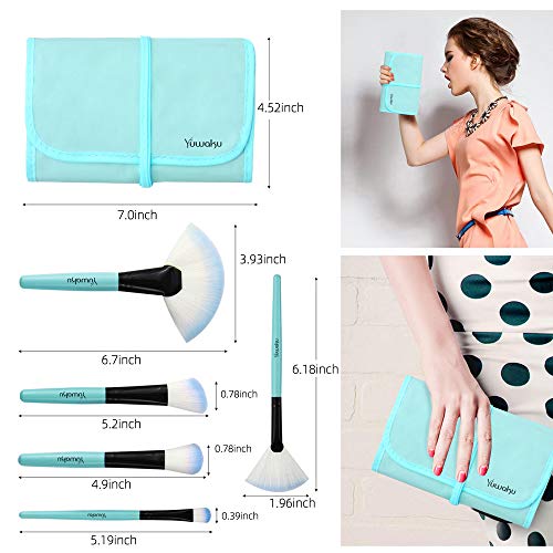 Makeup Brushes Set, 32pcs Blue Premium Cosmetic Make Up Brushes Foundation Blending Blush Concealer Shader Eyeshadow Eyeliner Compatible withTrav