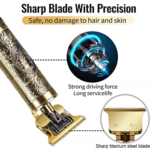 Electric Beard Trimmer Mens Hair Clippers Cordless Sharp Titanium Precision T Blade Trimmer for Men USB Rechargeable Hair Trimmer Clippers for Me