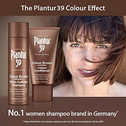 Plantur 39 Caffeine Brown Shampoo Brunette Hair 250ml | Conceal Hairline Prevents and Reduces Hair Loss | Unique Formula Supports Hair Growth