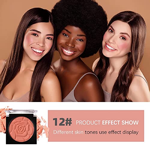 Blusher,Blushers for Cheeks Make Up,Blush Palette, Peach Pink Blushers for Cheeks Make Up,Matte Face Blush Make Up Powder,Red Blush,Makeup Blush