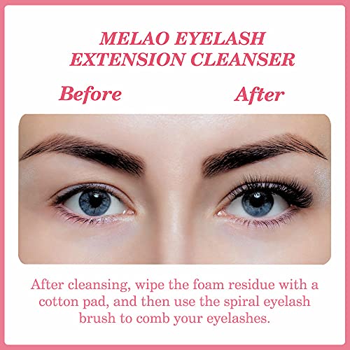 Eyelash Extension Cleanser Eyelid Foaming Cleanser Lash Foam Shampoo for Extensions, Oil, Paraben & Sulfate Free,100% Safe for Natural Lashes, No