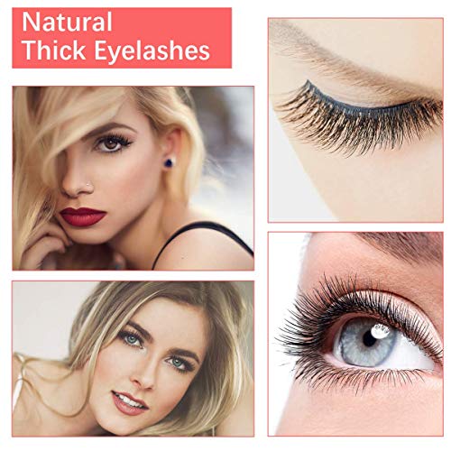 False Eyelashes 10 Pairs 3D Mink Lashes Handmade Natural Thick Eyelashes Reusable Cruelty-Free Eyelash Set - Contains Tweezers (G604)