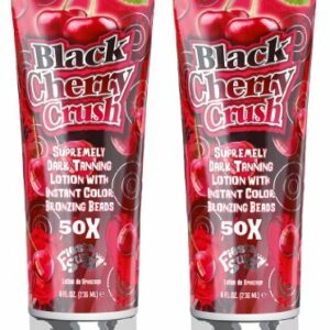 2 X FIESTA SUN BLACK CHERRY CRUSH 236ML SUNBED LOTION TANNING CREAM FRUITY SENSATIONS