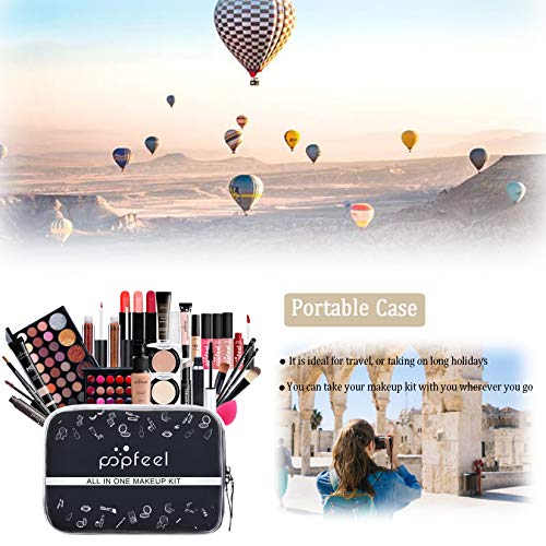 RoseFlower 28Pcs Professional Makeup Set, Essential Make up Starter Set All-In-One Make-up Gift Sets With Cosmetic bag Eyeshadow Palette Lip Glos