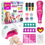 Toys for 5 6 7 8 9 10 Year Old Girls, Kids Nail Polish Sets for Girls, Kids Makeup Sets for Girls, Present for 5-9 Year Old Girl, Nail Art Craft