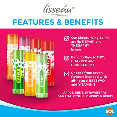 7pk Lip Balm Set | Flavoured Lip Balms with Beeswax and Vitamin E | Moisturising Lip Balm Multipack | Protect & Hydrate Beeswax Lip Balm Stick |