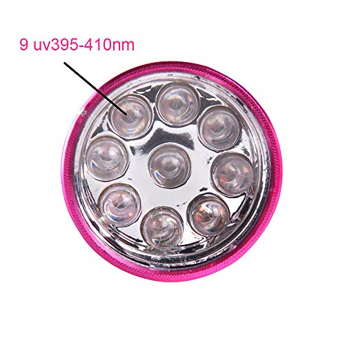 Anself Mini Flash Light for LED UV Gel Curing Lamp Light Handheld Nail Dryer Nail Flashlight 9 LEDs 395nm UV Flashlights Detector for Facial M-as