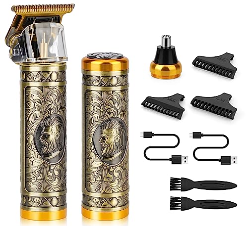 Beard Trimmer Men,Mini Hair Clippers for Men 3 in 1 Cordless Rechargeable Mini Nose Hair Trimmer Shaver Set for Barbers and Home,USB Zero Gapped