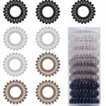 9 Pcs Spiral Hair Ties, ARPDJK Plastic Elastic Coil Hair Bands, Ponytail Holder Telephone Cord Bobbles Hairbands for Girls Women with Thick Hair,