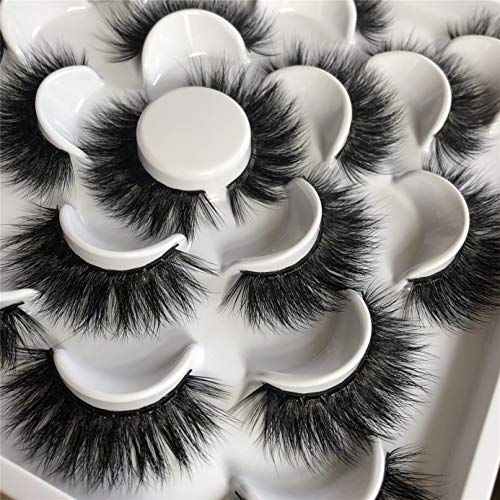 False Eyelashes Fluffy Volume, Faux Mink Lashes Pack Handmade Dramatic Thick Crossed Fake Eyelashes Soft Reusable 10 Pairs by ALICROWN