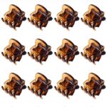 12 Pcs Mini Hair Clips Plastic Hair Accessories Clips Hair Claws Pins Clamps for Girls, Women (Brown)