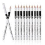 White Eyeliner Pencils, White Eye Pencils 12PCS Professional Highlighters Eyeliner Pens Eye Brightener, White Eyeliners Makeup Waterproof Pencils
