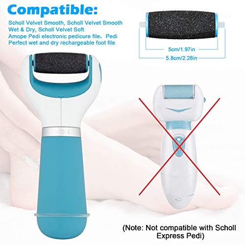 Jorest 10Pcs Replacement Rollers Compatible with Scholl Velvet Smooth, 2 Shapes & 3 Types of Roughness Foot File Refill Rollers for Electric Foot