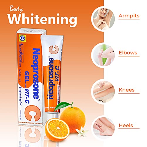 Neoprosone Skin Brightening Gel Cream | 1 Fl oz / 30 ml | For Intimate Parts, Private Areas, Body, Knees, Underarm, Elbows | with Vitamin C and A