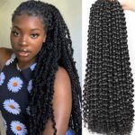 Leeven 7 Packs Water Wave Braiding Hair for Butterfly Faux Locs 24 Inch Long Water Wave Crochet Hair Hot Water Setting Passion Twists Braiding Ha