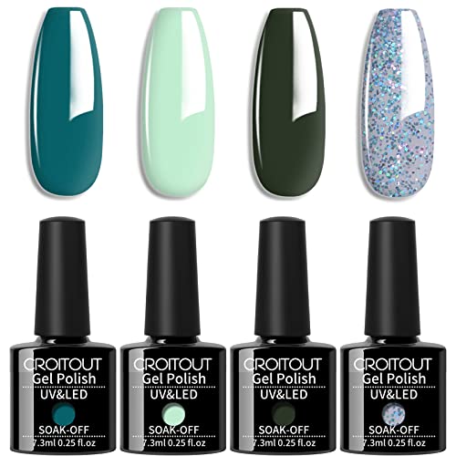 Croitout UV Gel Nail Polish Set, Shellac Nail Gel Polish Colours Set, Sock Off Gel Nail Polishes Set, Polish Gel Nail Kit for Home DIY Manicure N