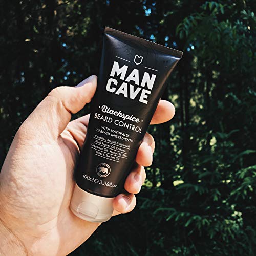ManCave Blackspice Beard Control 100ml, Condition and style your beard with L-Arginine, Hemp oil and Shea Butter, Encourages beard growth, Vegan