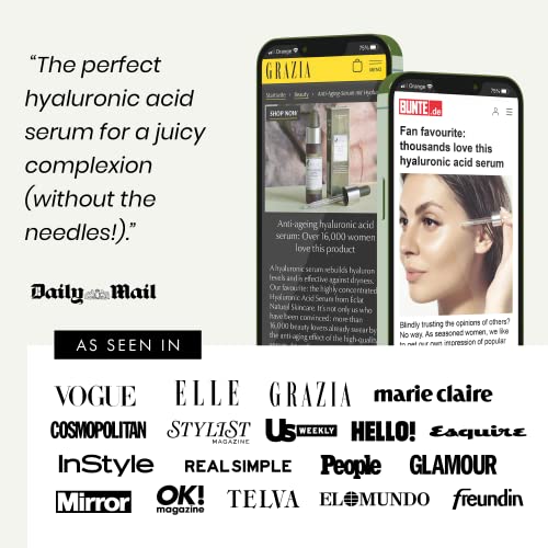 Pure Hyaluronic Acid Serum for Face with 2% HA & 10 Antioxidants - High Strength Hyaluronic Acid Serum for Skin Care - Hydrating, Firming, Plumpi