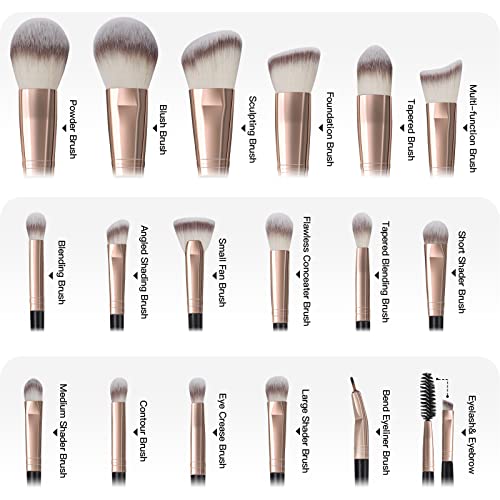 Makeup Brushes MAANGE 18 Pcs Professional Makeup Brush Set Premium Synthetic Face Kabuki Make Up Brushes Foundation Brush Blush Powder Eye Shadow