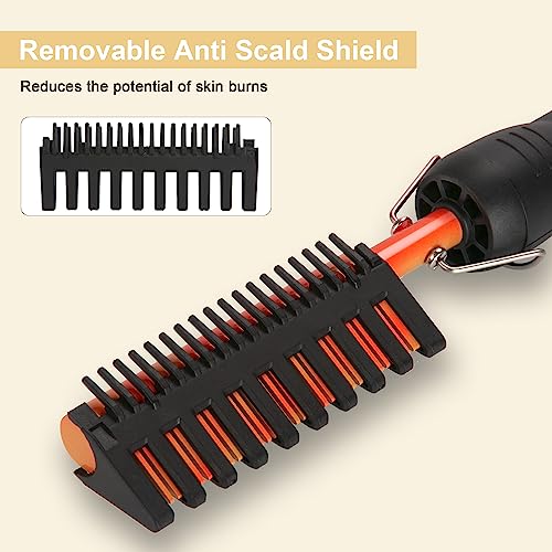 LXMTOU Electric Hot Comb Hair Straightener for Afro Hair Wigs Beard Straightening Comb Ceramic Protable Pressing Comb with LCD Display Dual Volta