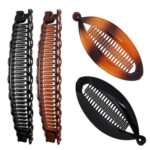 4 Pieces Banana Hair Clips Banana Hair Combs Fishtail Hair Clip, Banana Hair Comb Clips for Women,Retro Plastic Fishtail Clip Comb Grips for Thic