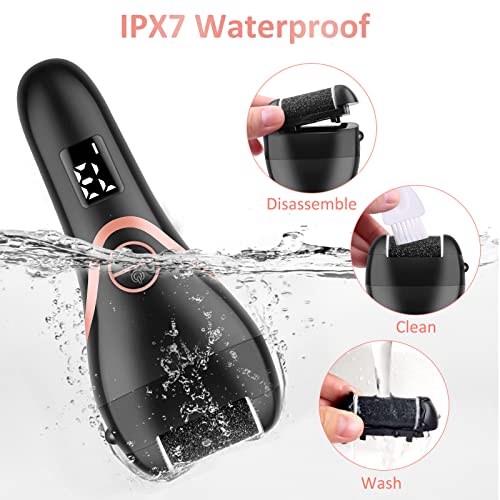 Electric Foot File, Hard Skin Remover, Norbase Professional Rechargeable Callus Remover Feet Care Pedicure Set 15 in 1 Foot File for Dry Dead Ski