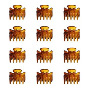 12 PCS Small Hair Clips Women Brown 1.2 Inches Medium Size Hair Claws Clip Hair Styling Butterfly Hair Clamp